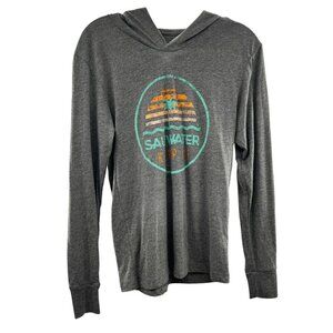 Saltwater Hippie Lightweight Hoodie Women's Size XS Gray/Multi Long Sleeve Logo